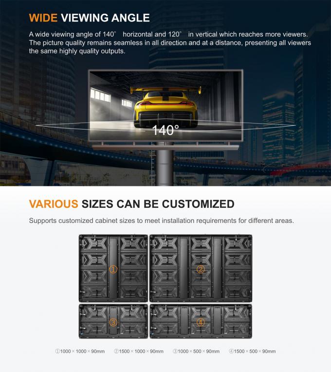 야외 고정 LED 디스플레이 화면 P3.91 P4.81 P6.25 P7.8 P10.4 슬림 풀 컬러 LED 비디오 벽 6