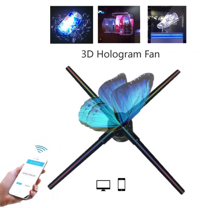 3D LED 팬 스플라이스 65cm 와이파이 빛 야외 광고 기계 홀로그램 디스플레이 프로젝터 회전 홀로그램 팬 0