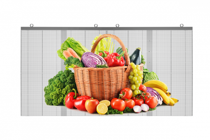 실내 투명한 LED 디스플레이 화면 P3.91LED 비디오 벽 유리 LED 메시 디스플레이 패널 3