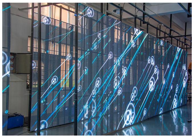 3.91-7.82mm 픽셀 피치 투명한 LED 디스플레이 스크린 5-100m 시청 거리 75% 투명성 4