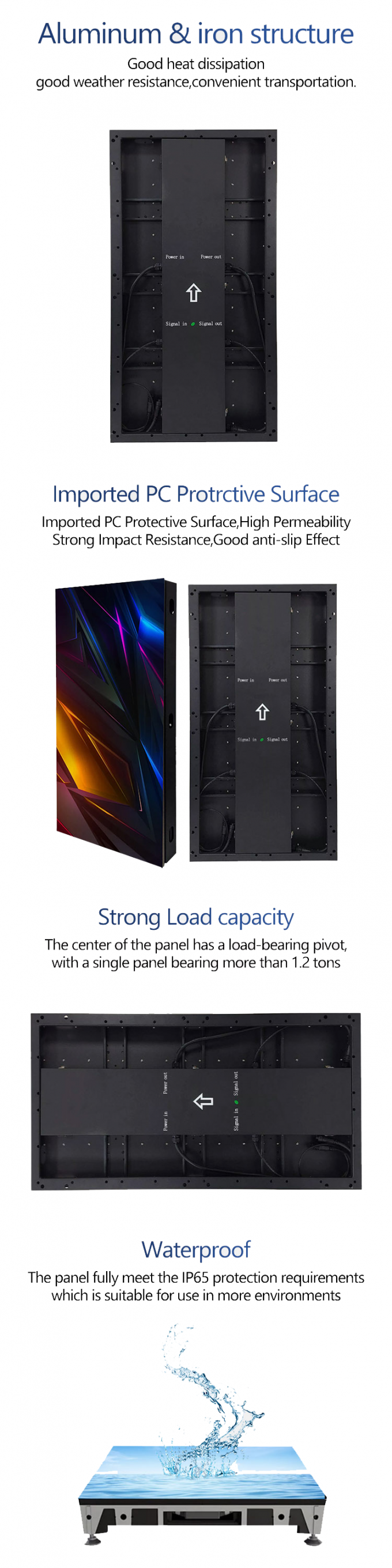 LED 댄스 플로어 디스플레이 임대 타일 패널 500*1000 하이 리프레시 LED 스테이지 웨딩 스크린 벽 P2.9 인터랙티브 LED 디스플레이 2