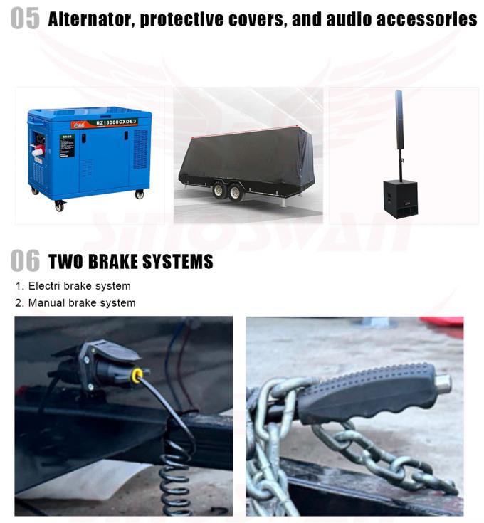 야외 P4 LED 표시 스크린 트레일러 태양 전지 패널 광고 트레일러 HD LED 디스플레이 5