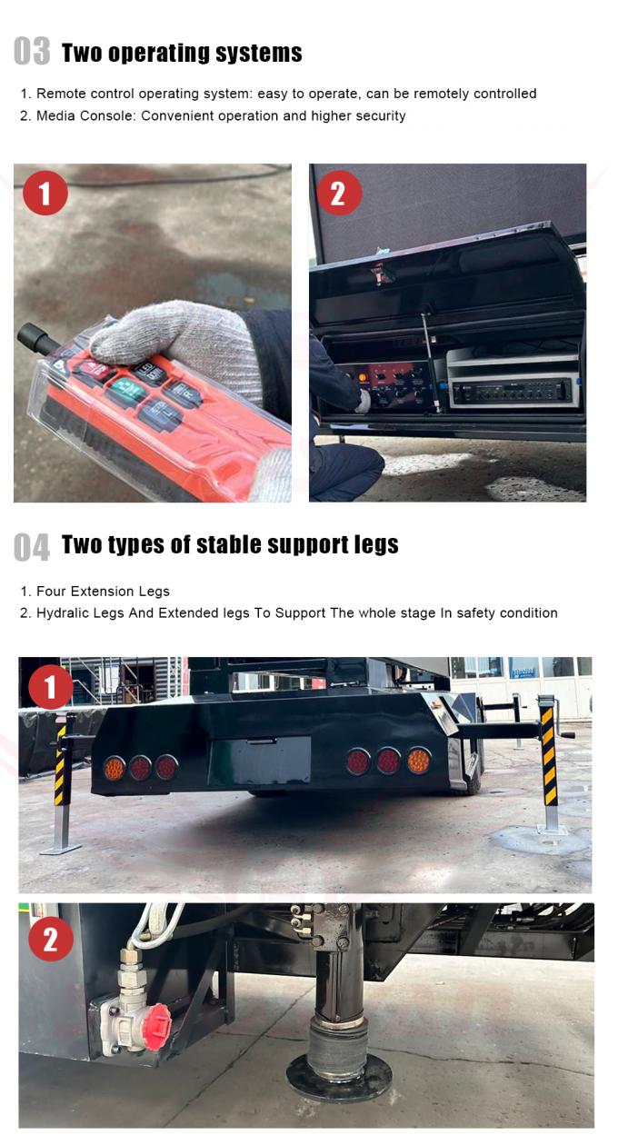 야외 P4 LED 표시 스크린 트레일러 태양 전지 패널 광고 트레일러 HD LED 디스플레이 4