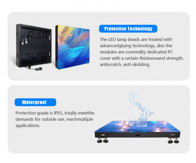 3D 스테이지 댄스 플로어 패널 디스플레이 인터랙티브 LED 플로어 타일 스크린 P2.6 P2.97 P3.91 LED 스크린 3